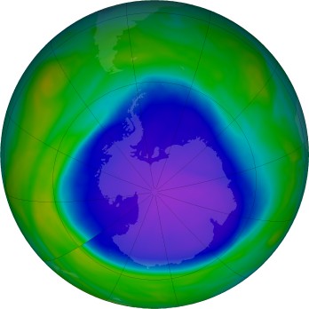 Antarctic ozone map for 2022-10-01